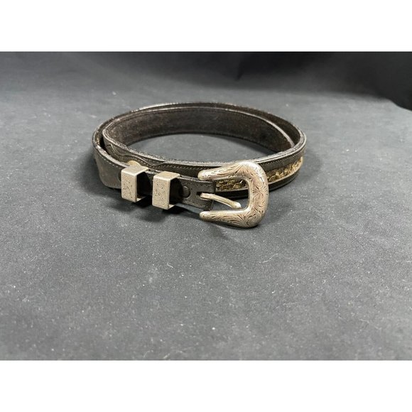 Appaloosa Durango Handmade Leather Belt Black Indian Head Nickel Turquoise Sz 40 main image 11